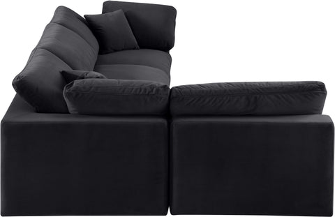 Dolce Black Velvet Modular Sectional Sec4B