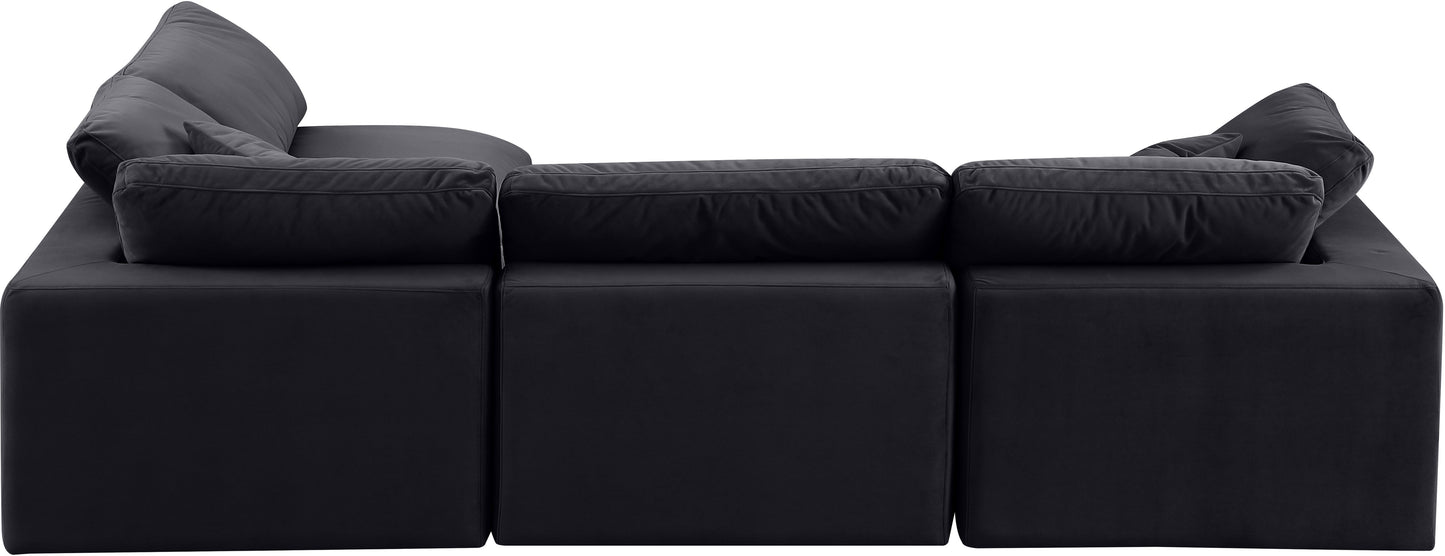 dolce black velvet modular sectional sec4b