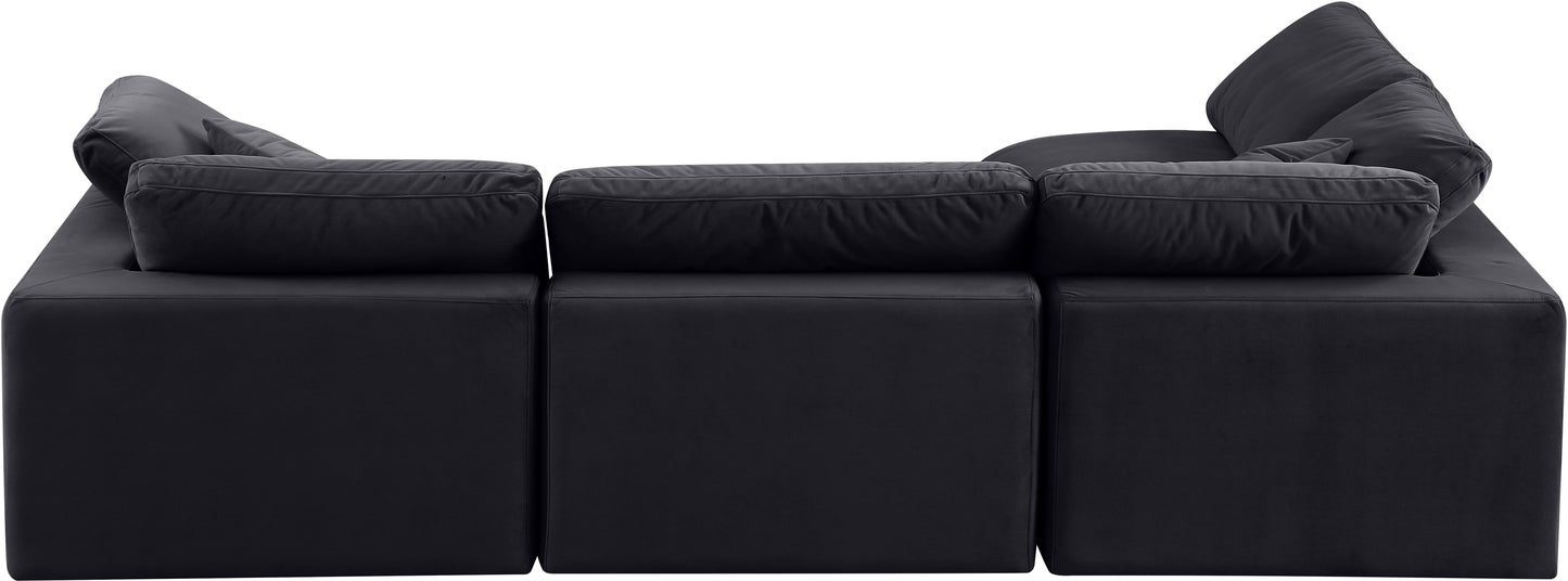 dolce black velvet modular sectional sec4b