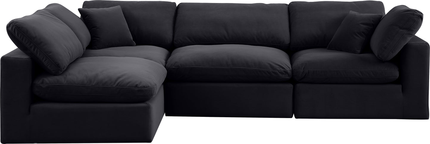 dolce black velvet modular sectional sec4b