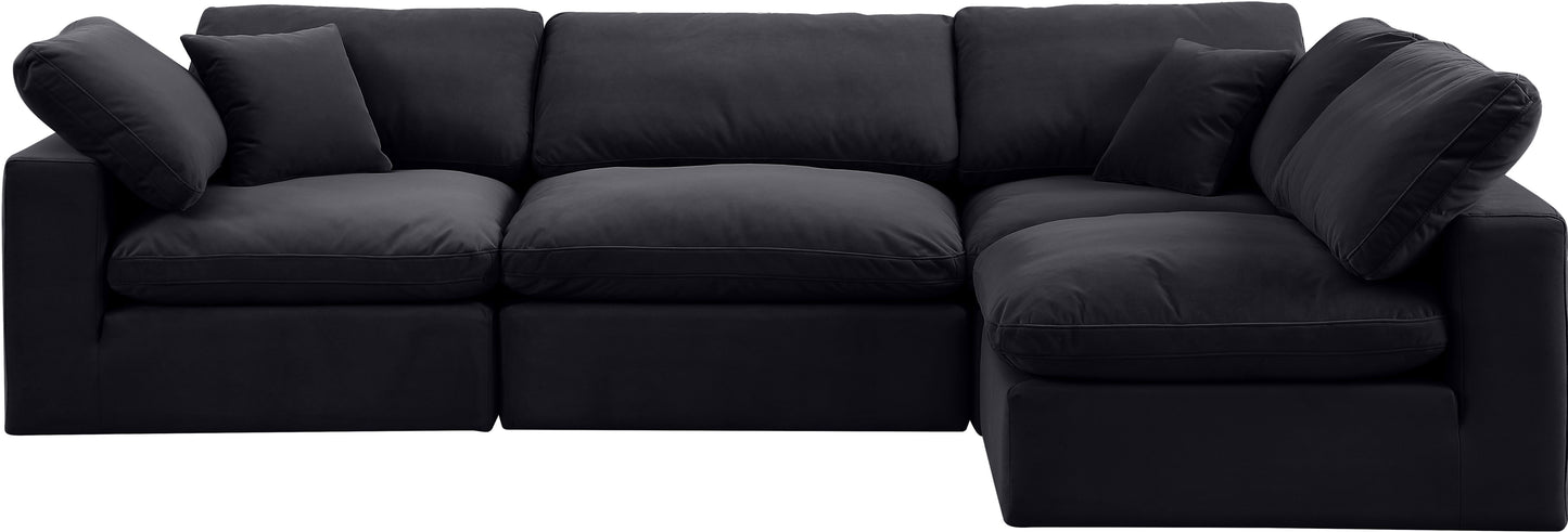 dolce black velvet modular sectional sec4b