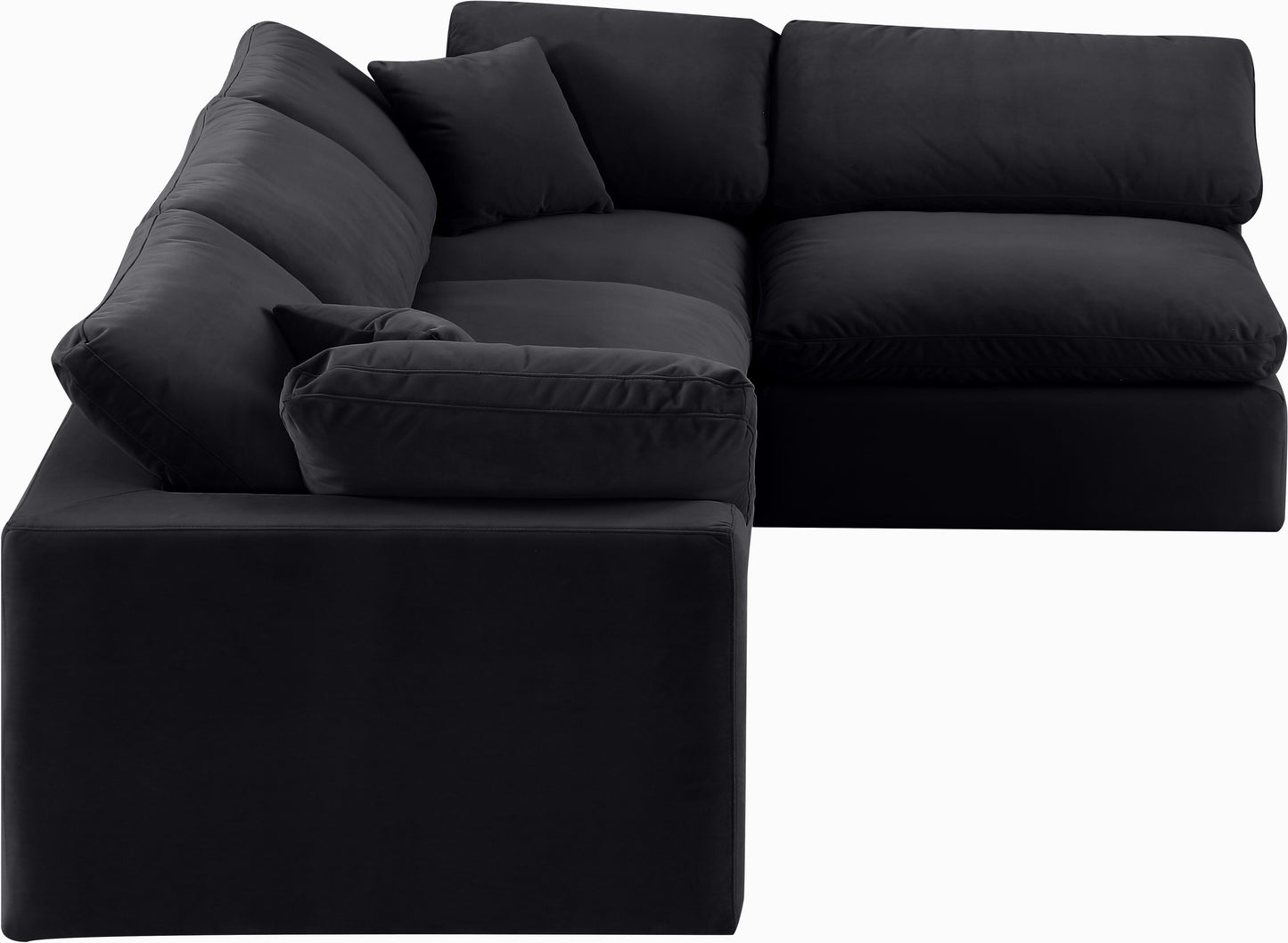 dolce black velvet modular sectional sec4b