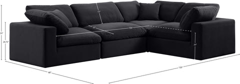 Asher Black Velvet Modular Sectional