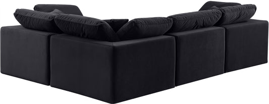 Asher Black Velvet Modular Sectional