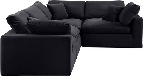 Asher Black Velvet Modular Sectional