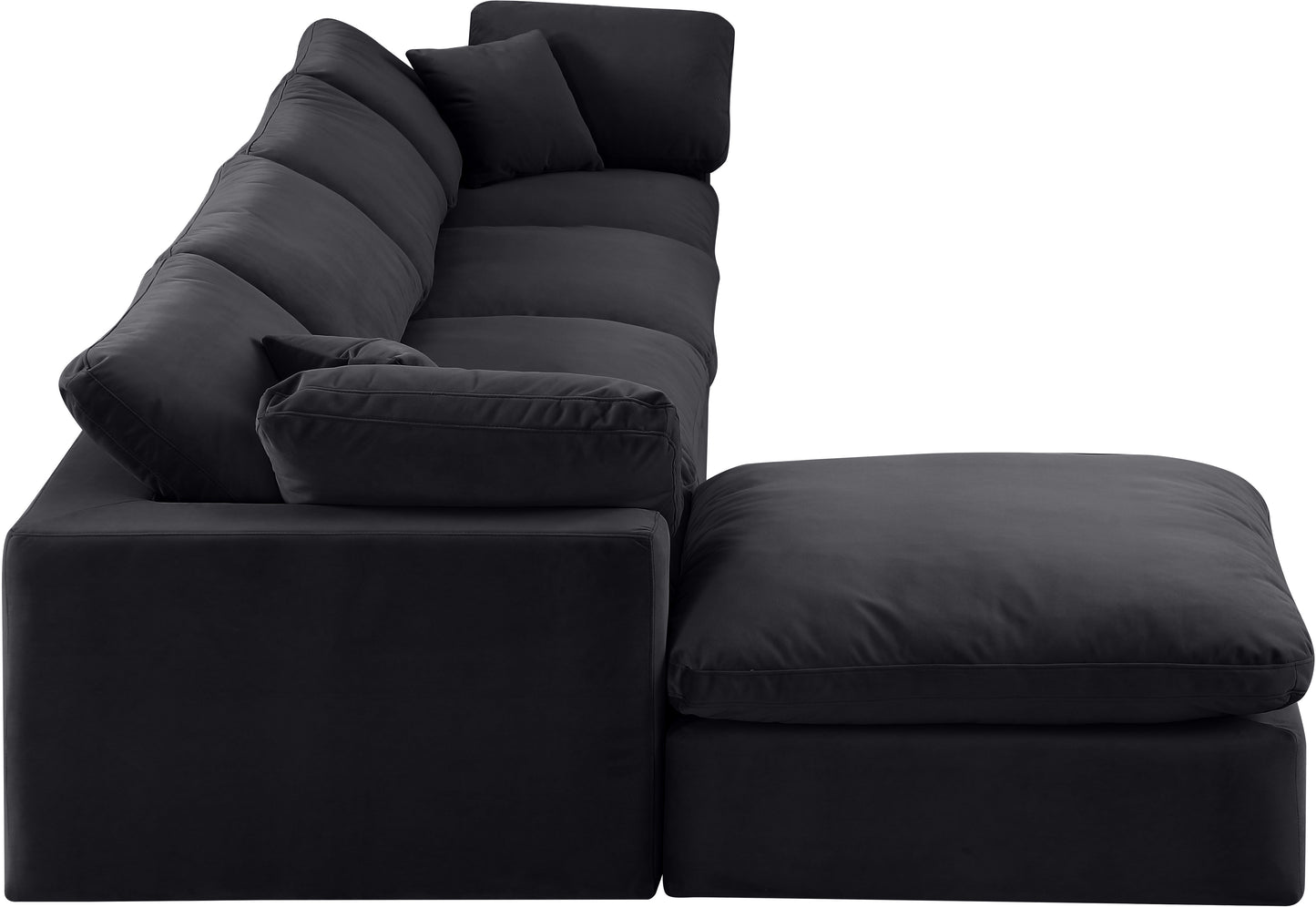 dolce black velvet modular sectional sec5a