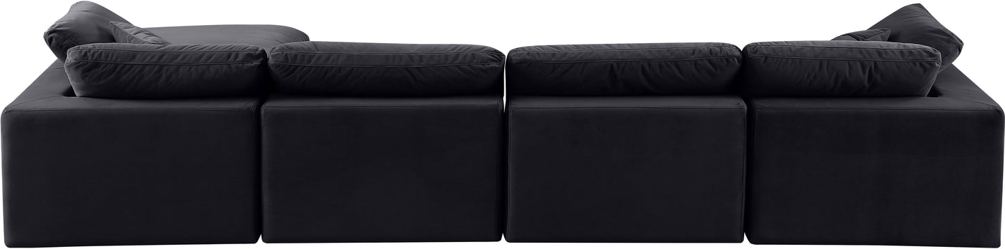 dolce black velvet modular sectional sec5a