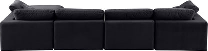 Dolce Black Velvet Modular Sectional Sec5A