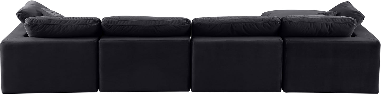 dolce black velvet modular sectional sec5a