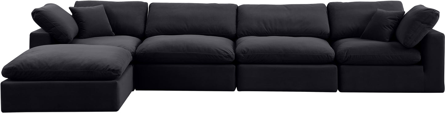 dolce black velvet modular sectional sec5a