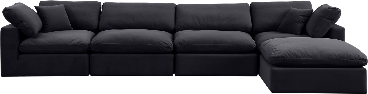 dolce black velvet modular sectional sec5a