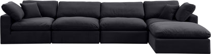 Dolce Black Velvet Modular Sectional Sec5A