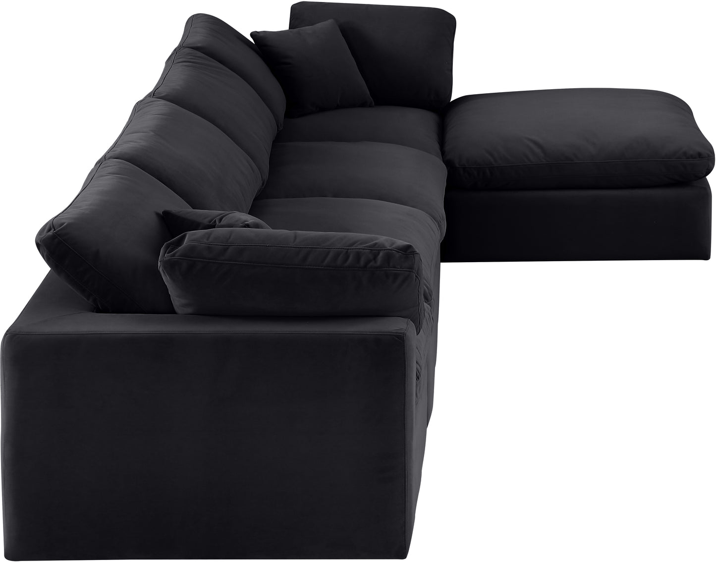 dolce black velvet modular sectional sec5a