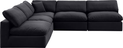 Dolce Black Velvet Modular Sectional Sec5B