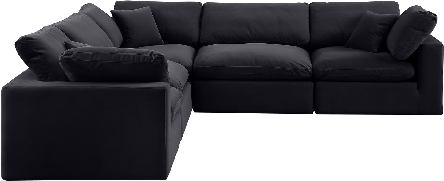 dolce black velvet modular sectional sec5c