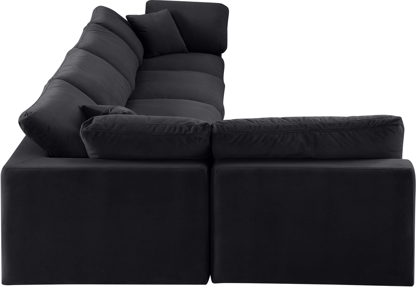 dolce black velvet modular sectional sec5d