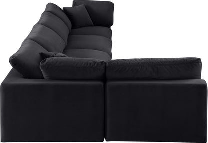 Dolce Black Velvet Modular Sectional Sec5D