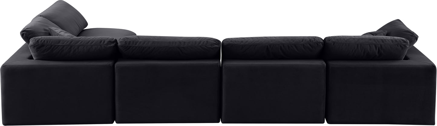 dolce black velvet modular sectional sec5d