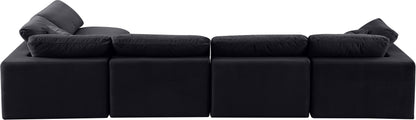 Dolce Black Velvet Modular Sectional Sec5D