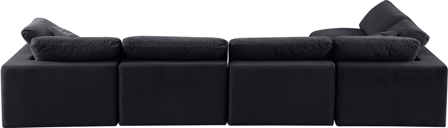 dolce black velvet modular sectional sec5d