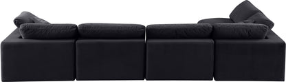 Dolce Black Velvet Modular Sectional Sec5D