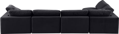 Dolce Black Velvet Modular Sectional Sec5D