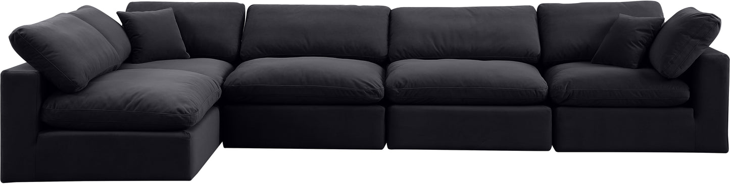 dolce black velvet modular sectional sec5d