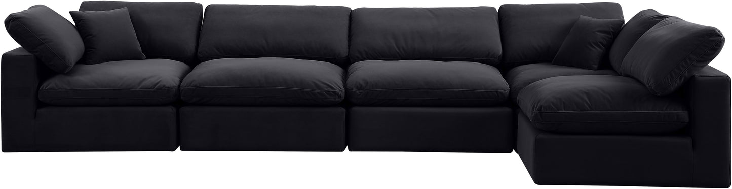 dolce black velvet modular sectional sec5d