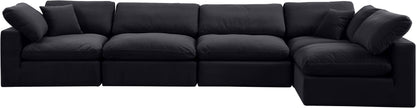 Dolce Black Velvet Modular Sectional Sec5D