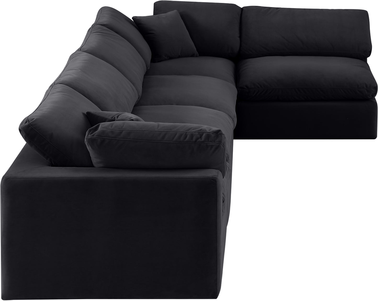 dolce black velvet modular sectional sec5d