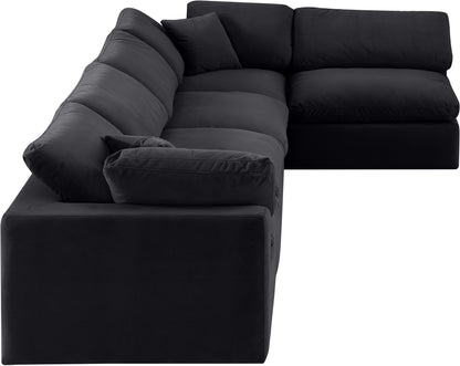 Dolce Black Velvet Modular Sectional Sec5D