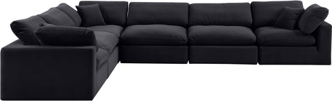 Dolce Black Velvet Modular Sectional Sec6A