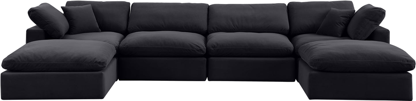 dolce black velvet modular sectional sec6b