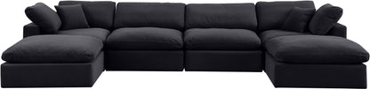 Dolce Black Velvet Modular Sectional Sec6B