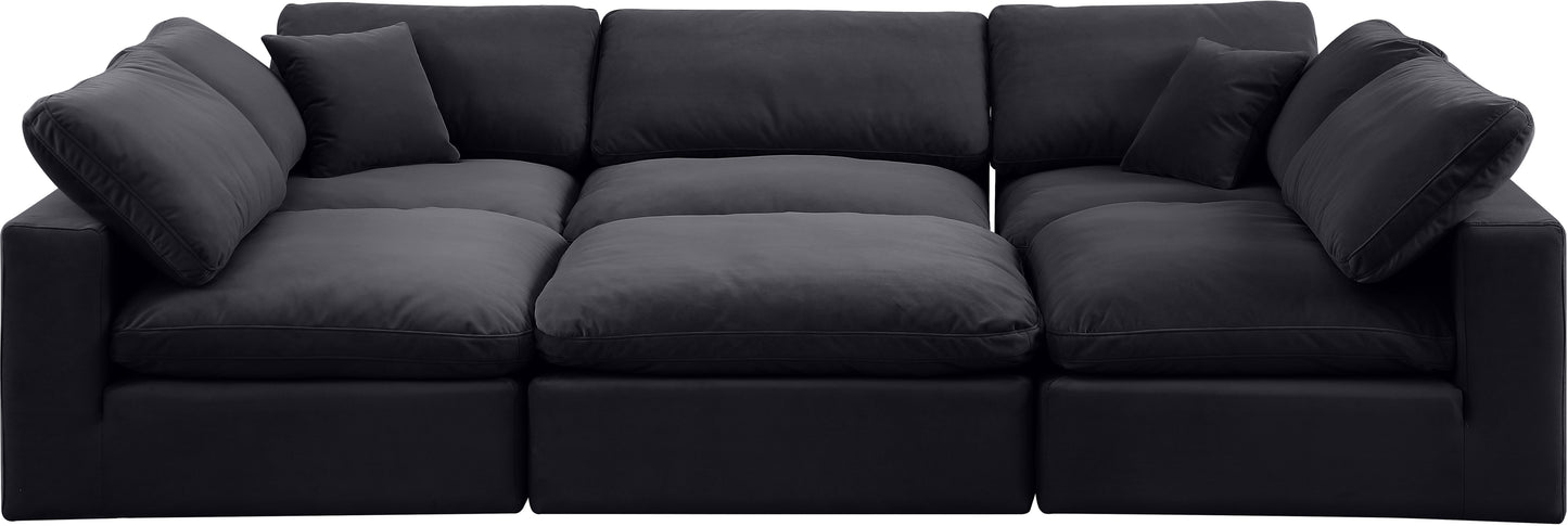 dolce black velvet modular sectional sec6c