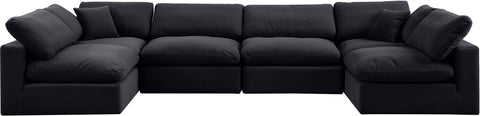 Dolce Black Velvet Modular Sectional Sec6D