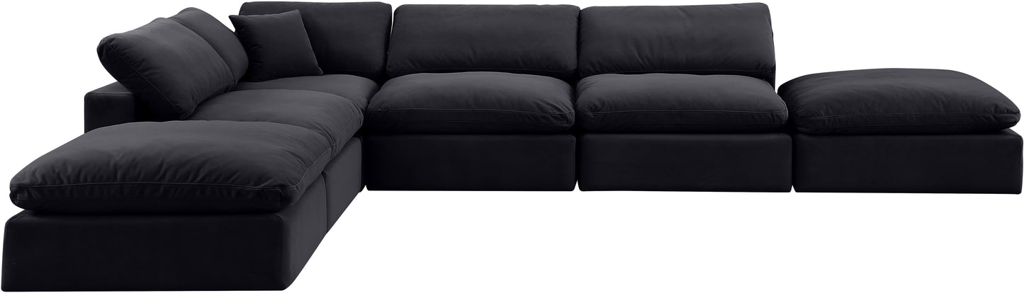 dolce black velvet modular sectional sec6e