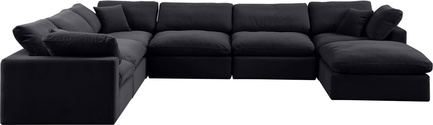 dolce black velvet modular sectional sec7a