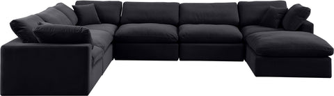 Dolce Black Velvet Modular Sectional Sec7A