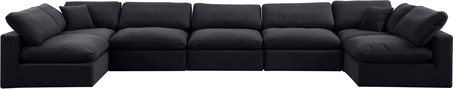 dolce black velvet modular sectional sec7b