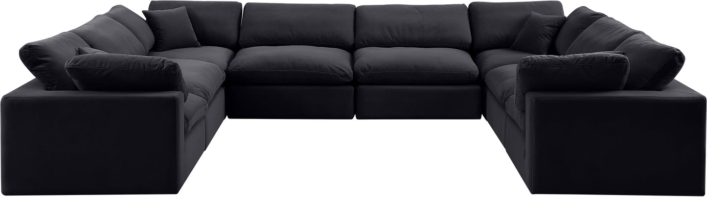 dolce black velvet modular sectional sec8a