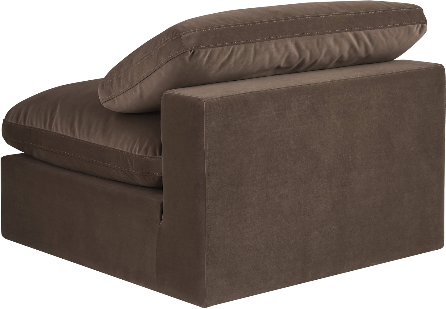 dolce brown velvet modular armless chair armless