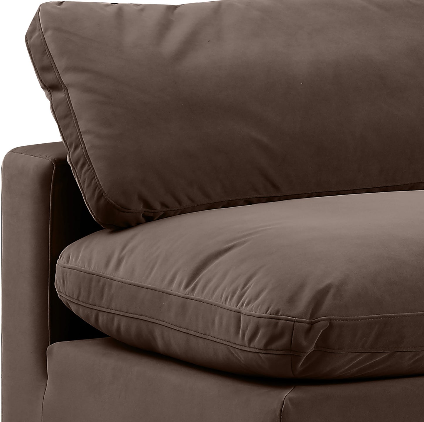 dolce brown velvet modular armless chair armless