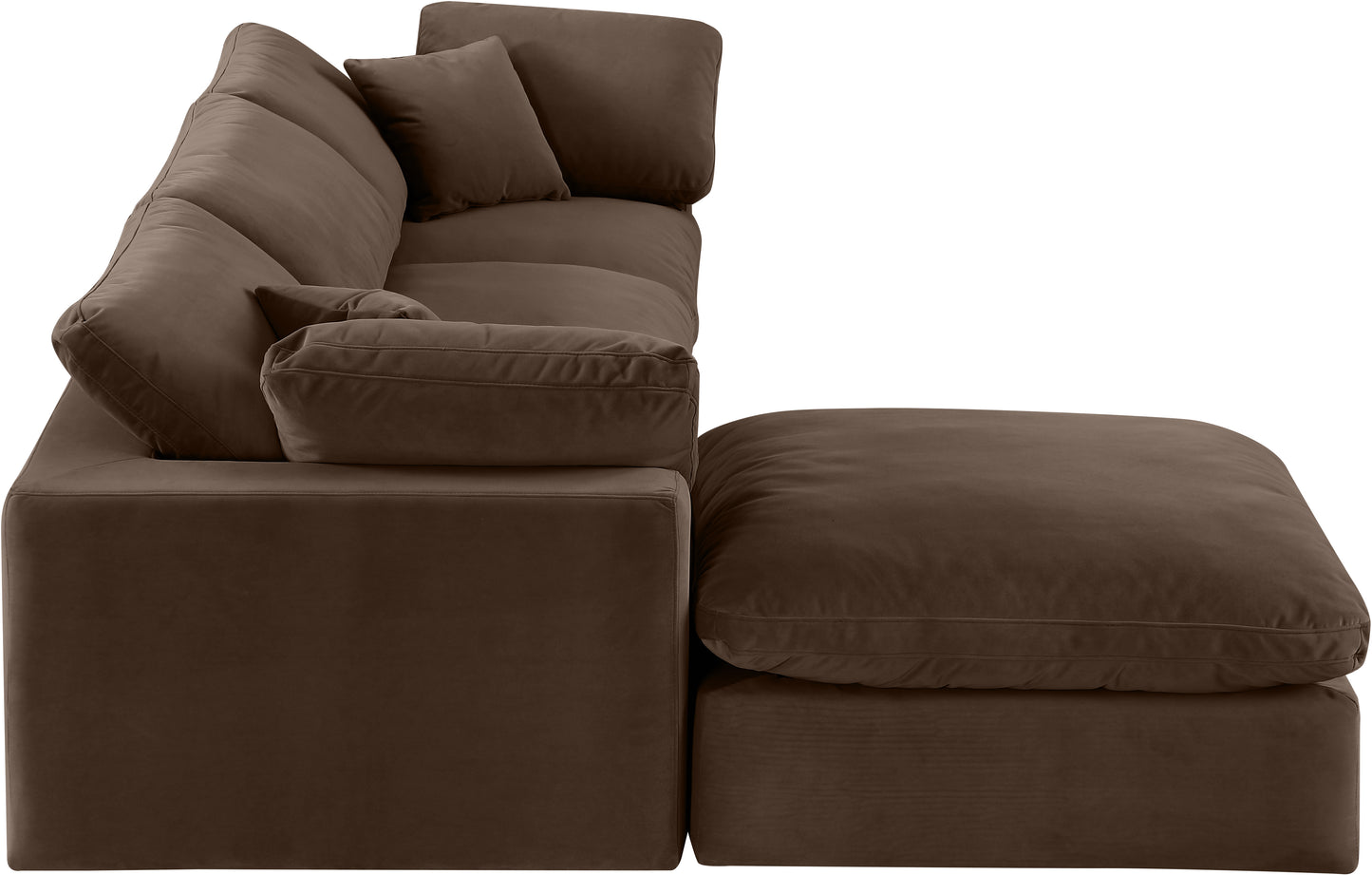 dolce brown velvet modular sectional sec4a