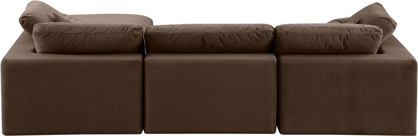 dolce brown velvet modular sectional sec4a