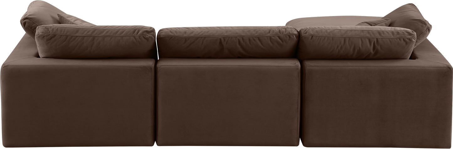 dolce brown velvet modular sectional sec4a