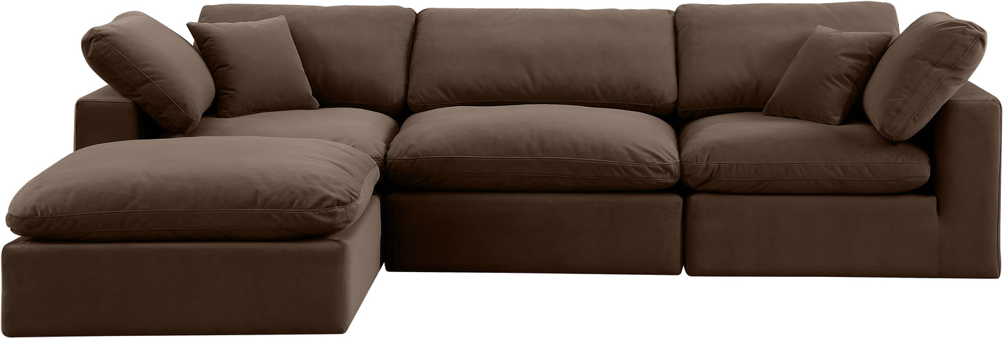 dolce brown velvet modular sectional sec4a