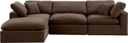 Dolce Brown Velvet Modular Sectional Sec4A