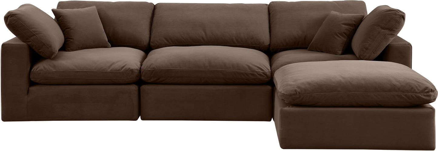 dolce brown velvet modular sectional sec4a