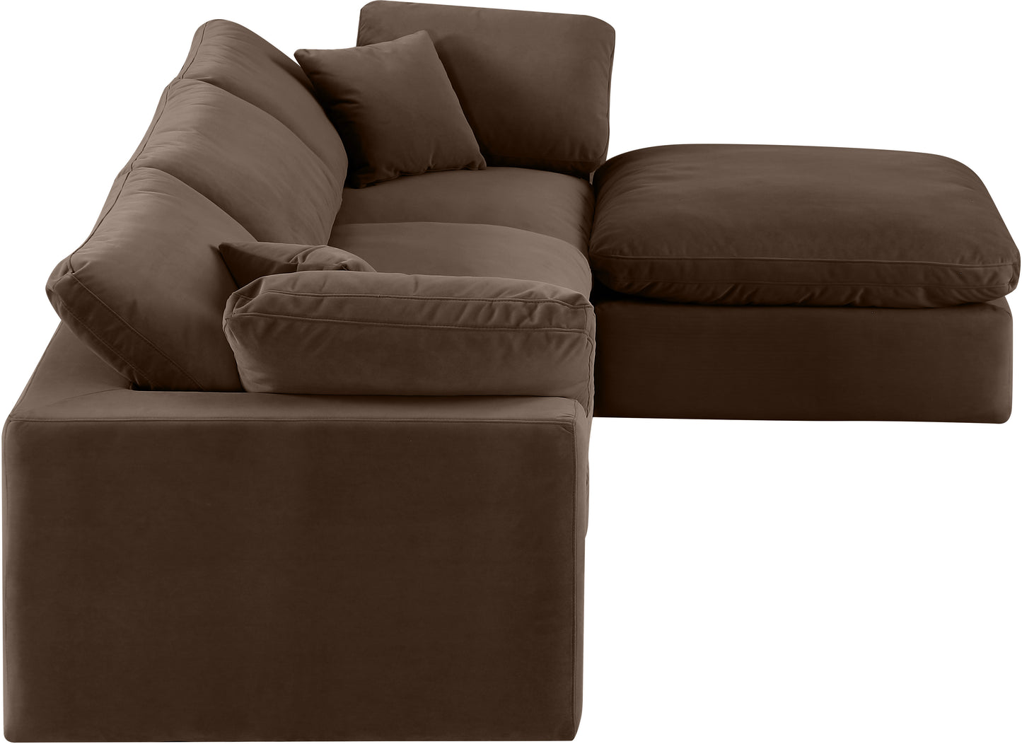 dolce brown velvet modular sectional sec4a